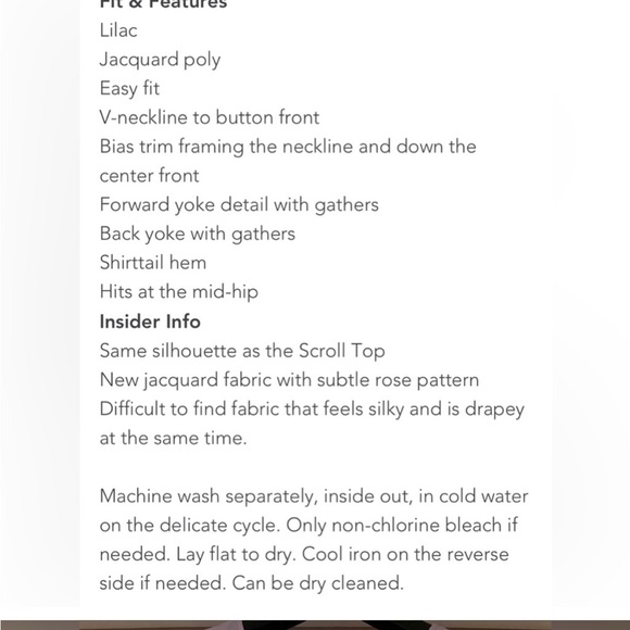 CAbi Lavender Lilac Rose Brocade Sleeveless Blouse with Enamel style buttons - Picture 14 of 14